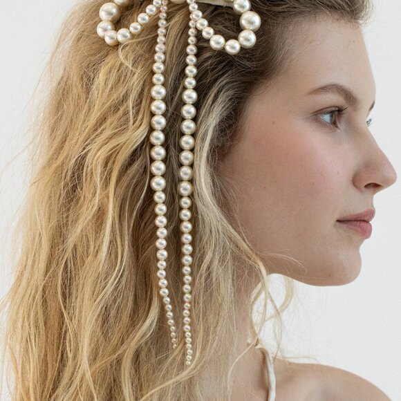 NEW Jennifer Behr Presley Bow Barrette in Pearl HAIR - Picture 4 of 8